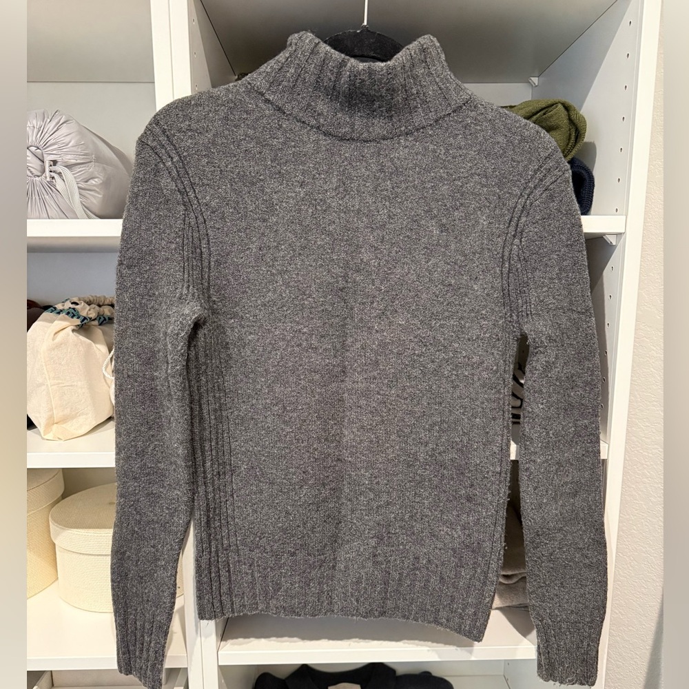 J. Crew Mockneck Sweater in supersoft yarn charcoal grey